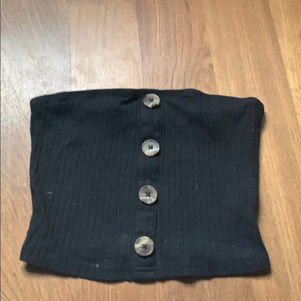 Black tube top with buttons! never worn.